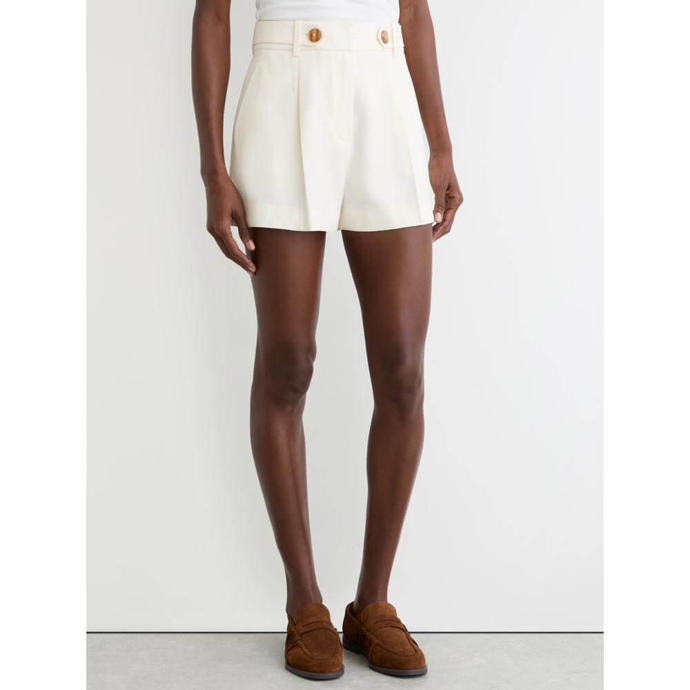 REISS Malin Button-Waist Tailored Shorts